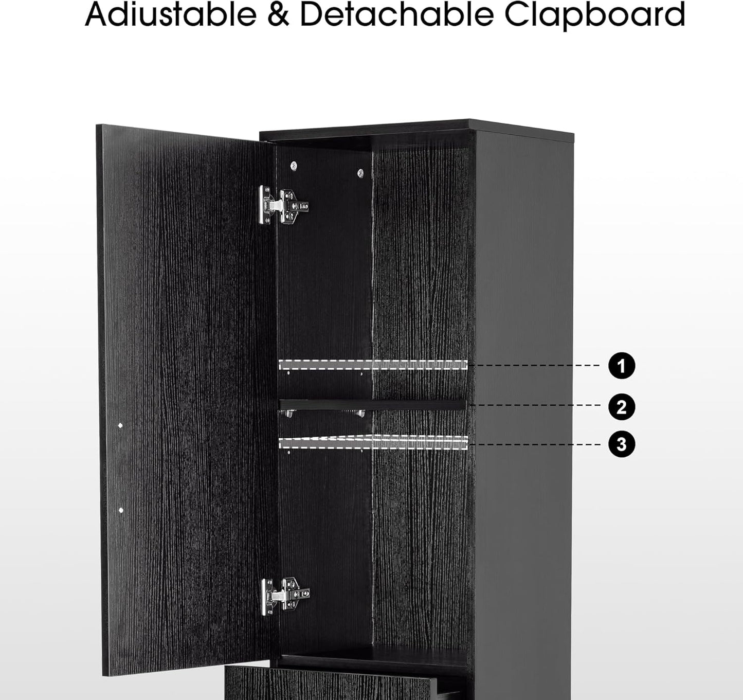 BarberPub Wall Mount Classic Barber Station with 3 Hair Dryer Holders, Hair Stylist Salon Storage Cabinet, Beauty Spa Tool Organizer Equipment 3207 (Black)