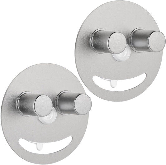 Smiley face sponge holder, kitchen Sink Caddy Organizer with Suction cup,Made of rust-proof aluminum that never rusts for Mommy & Daddy Sponges silvery (2-Pack）