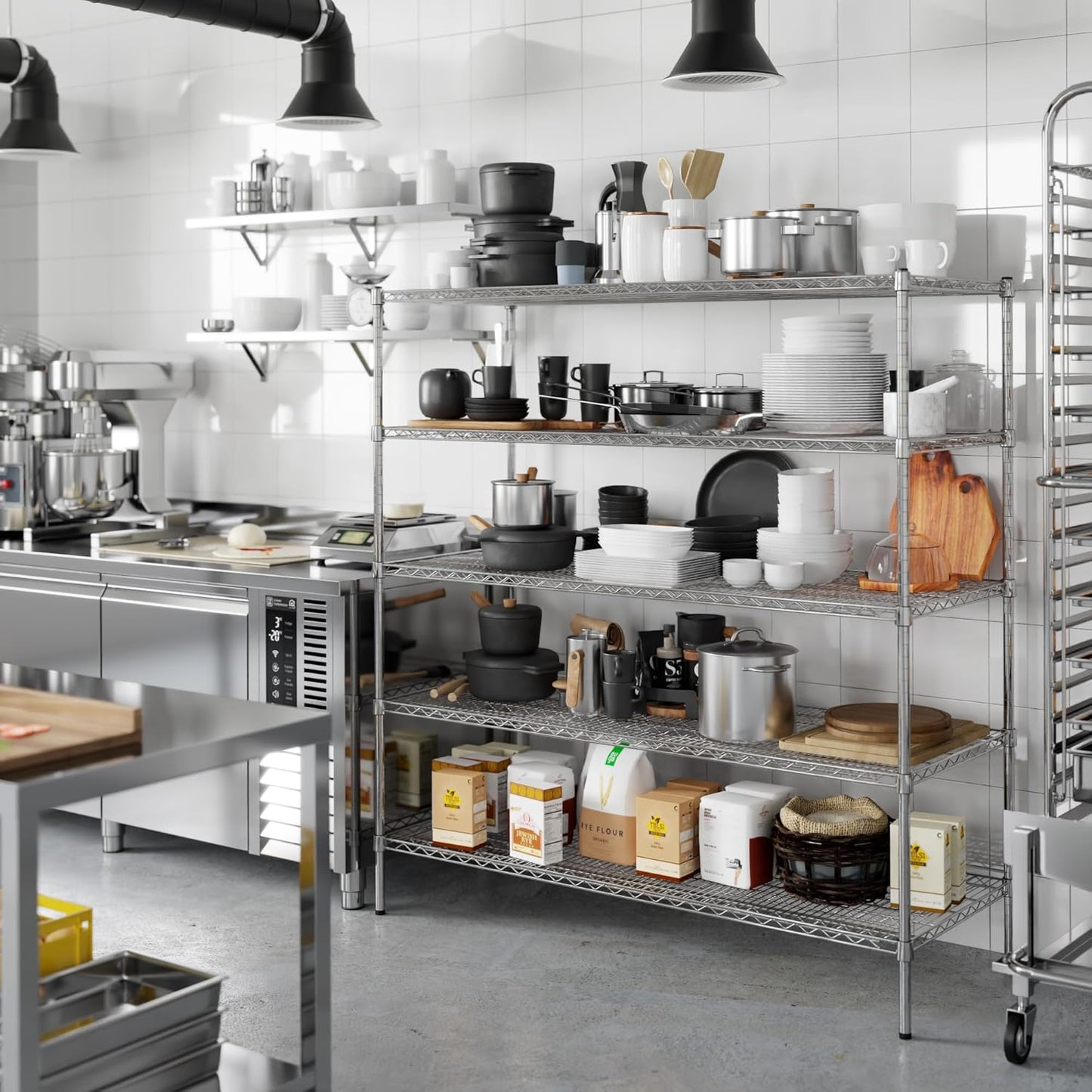 24" Deep x 60" Wide x 64" Height Wire Shelving Kit | 5-Tier | NSF Commercial Storage Rack Unit