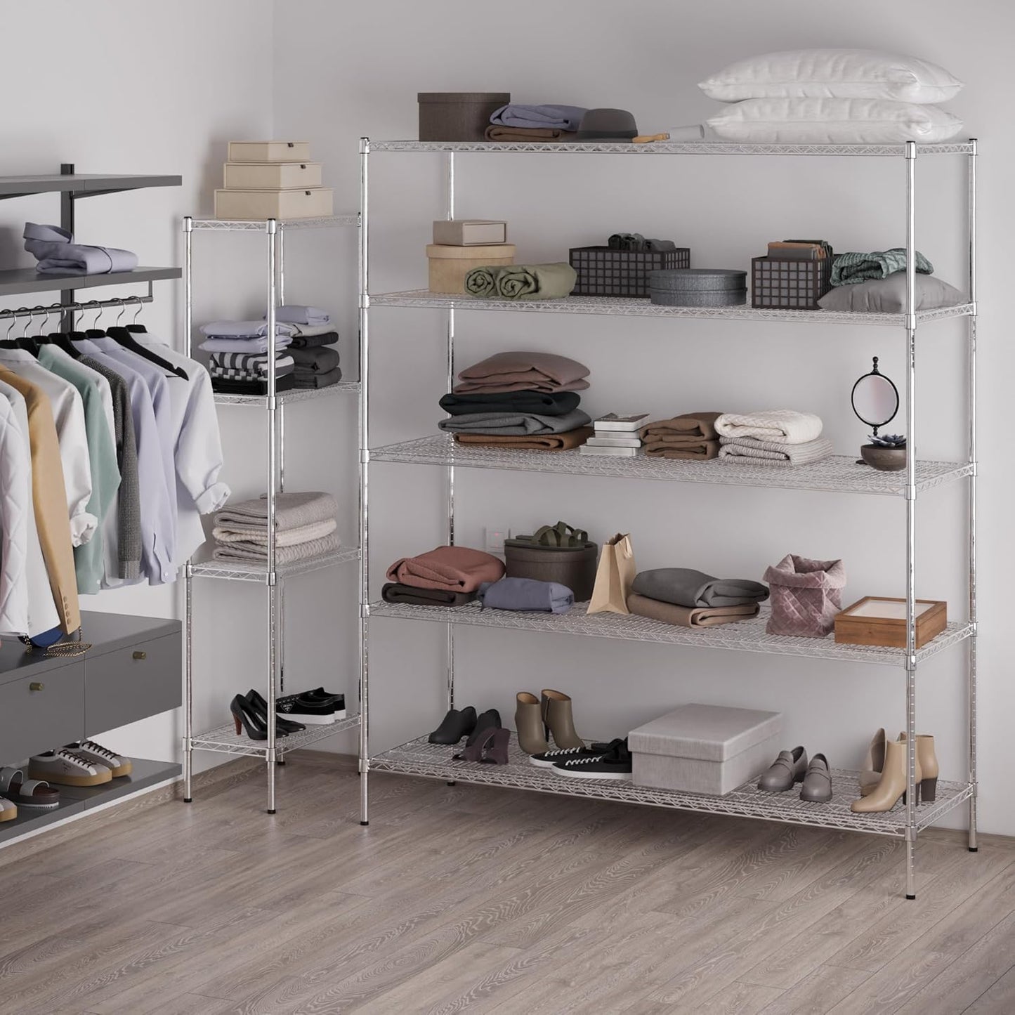 24" Deep x 72" Wide x 86" Height Wire Shelving Kit | 5-Tier | NSF Commercial Storage Rack Unit