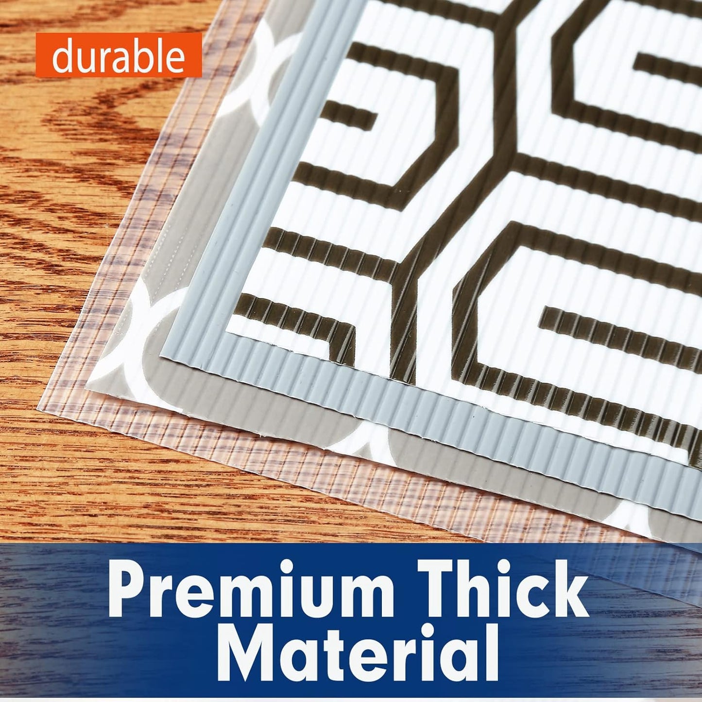 Shelf Liner, Drawer Liner, 12 x 120 Inches Cabinet Liner for Kitchen Cabinets Non-Adhesive Shelf Liners, Waterproof Shelf Paper with Non-Slip, Durable Liners, Clear