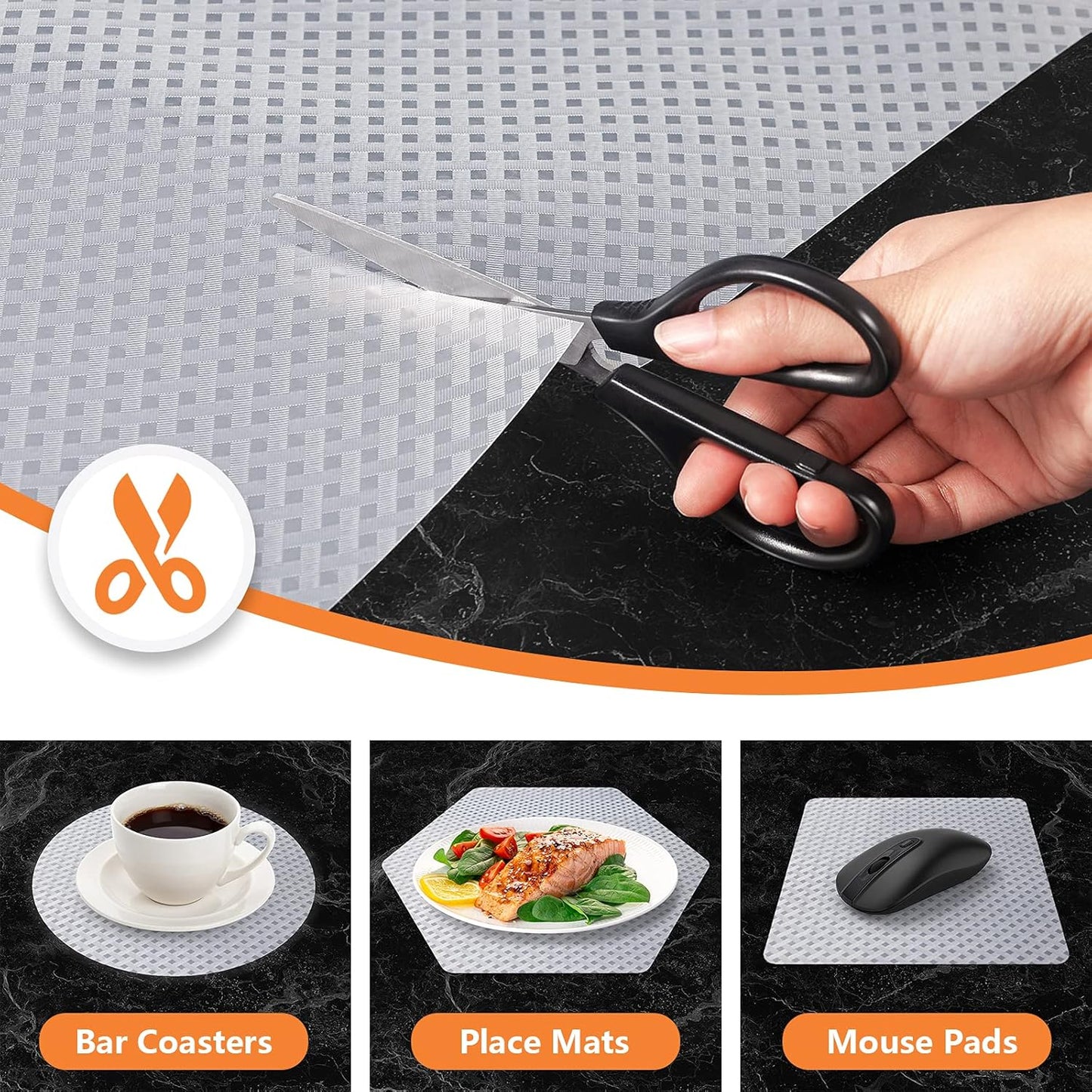 Shelf Liners for Kitchen Cabinets Refrigerator Liners Waterproof Kitchen Cupboard Liner Non-Slip Drawer Mats EVA Material Non Adhesive Fridge Liner for Shelves - Clear （11.8 x 236.2 Inches x 2 Rolls