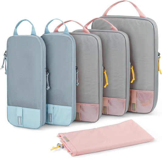 BAGSMART 6 Set /4 Set/2 Set Compression Packing Cubes for Travel, Lightweight Luggage Organizer Bags, Durable Space Saver Bags Travel Essentials