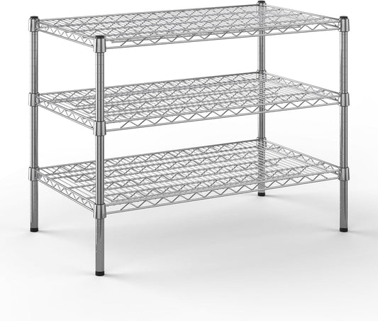 21" Deep x 36" Wide x 27" Height Wire Shelving Kit | 3-Tier | NSF Commercial Storage Rack Unit