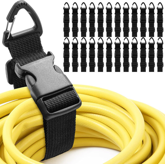 24 Pack 17 Inch Adjustable Extension Cord Holder Organizer with Triangle Clips for Garage Organization and Storage Heavy Duty Extension Cord Hanger for Men Workshop (Black)
