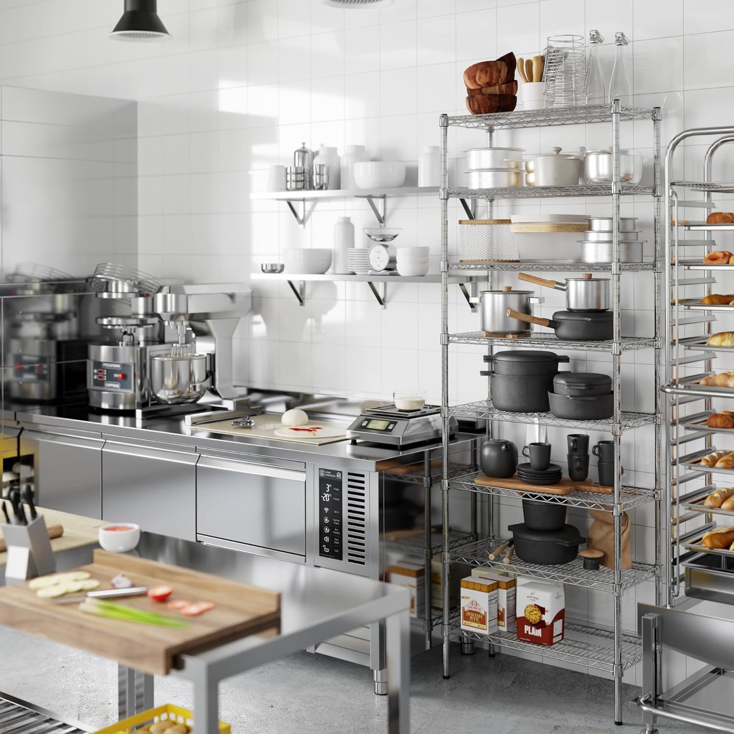 14" Deep x 30" Wide x 86" Height Wire Shelving Kit | 8-Tier | NSF Commercial Storage Rack Unit