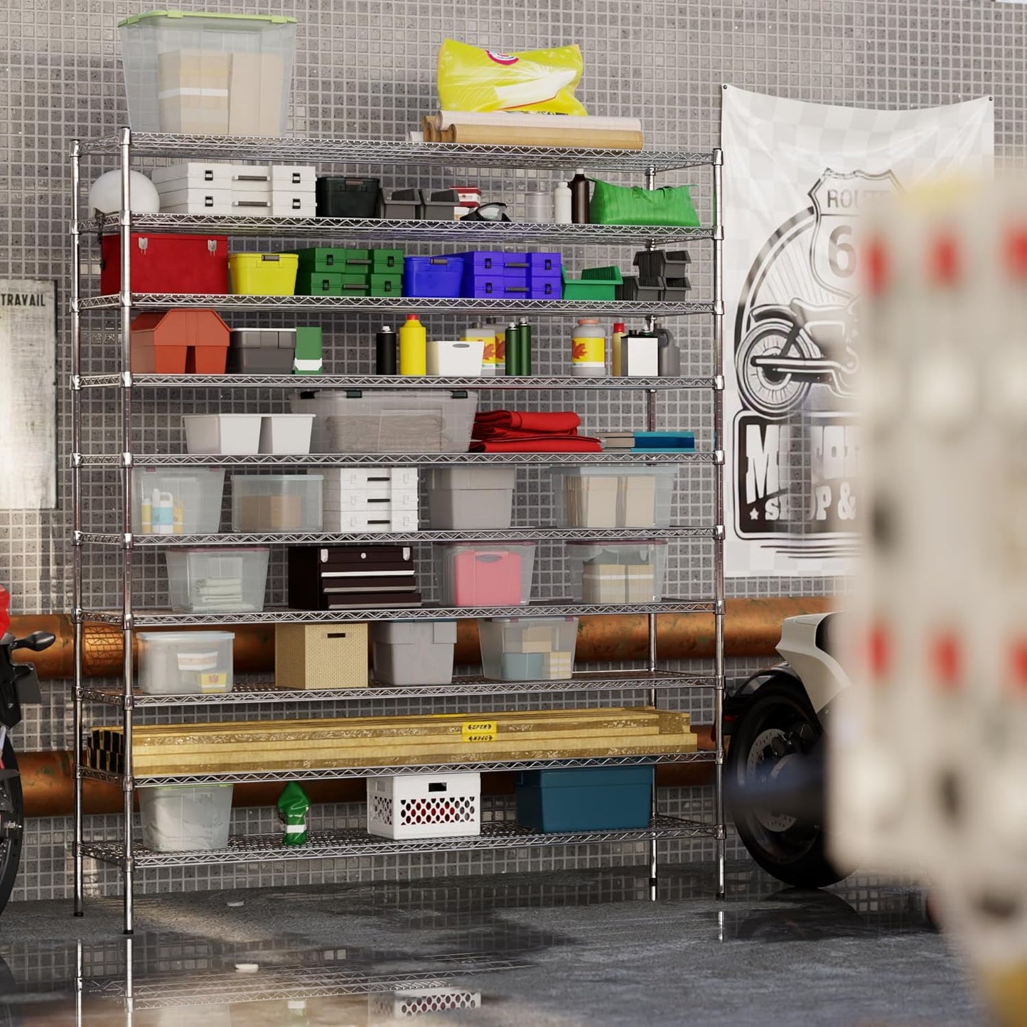 18" Deep x 72" Wide x 86" Height Wire Shelving Kit | 10-Tier | NSF Commercial Storage Rack Unit