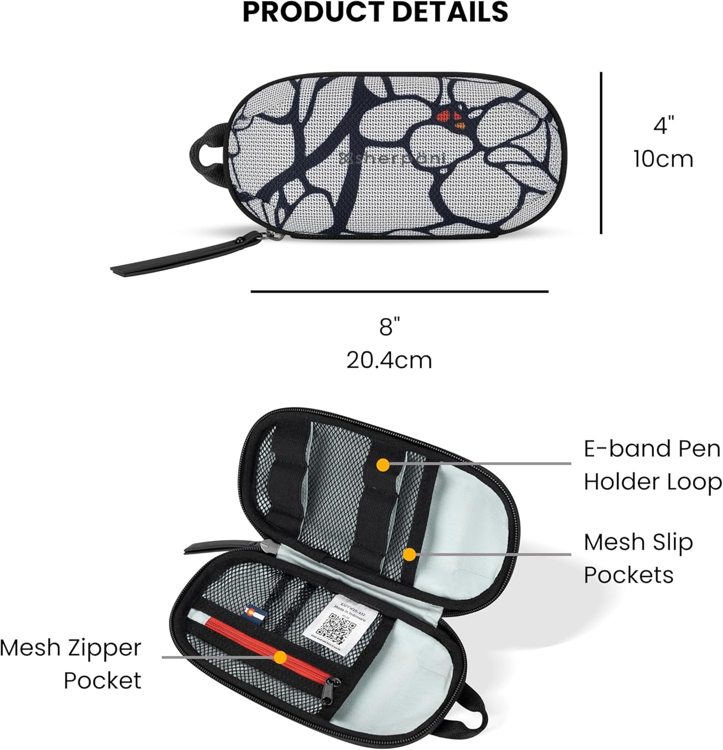 Sherpani Mini Co-Pilot, Travel Cable Bag, Cord Storage Organizer, Small Tech Pouch, Accessory Carrying Case, Travel Gift for Women (Sakura)