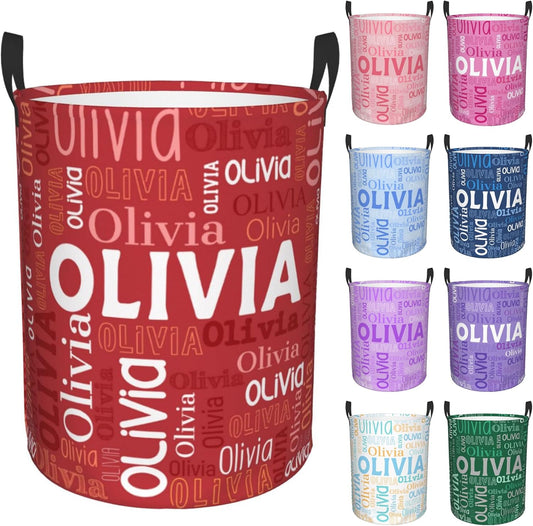 Custom Name Laundry Hamper, Personalized Laundry Basket with Name for Boys Girls Kids Men Women, Customized Name Dirty Clothes Basket Gifts for Clothes Toy Bathroom Bedroom Laundry Room Dorm
