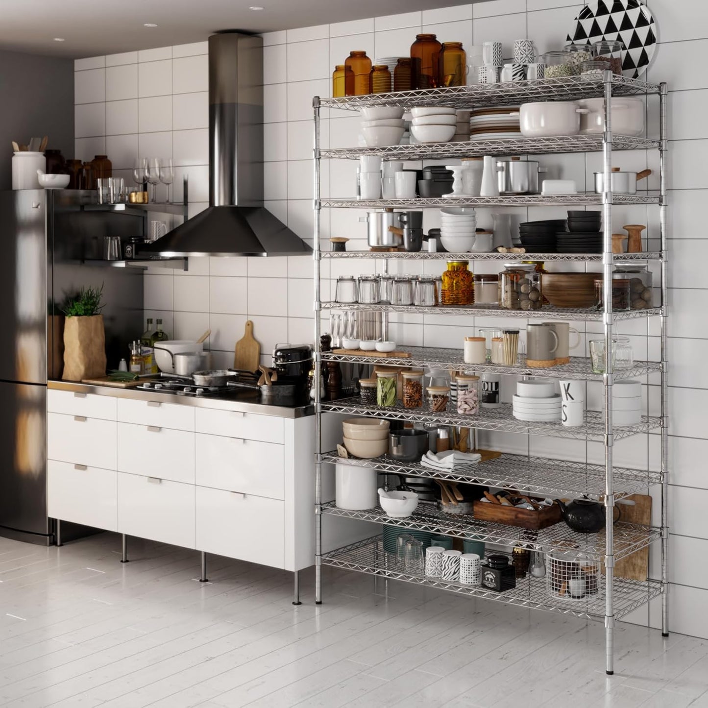 21" Deep x 54" Wide x 86" Height Wire Shelving Kit | 10-Tier | NSF Commercial Storage Rack Unit