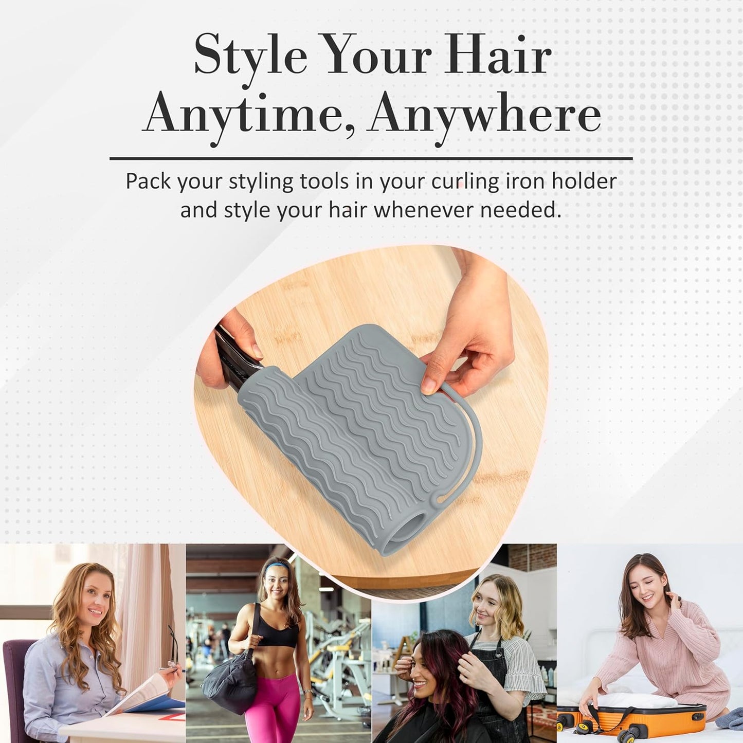 Vanity Accessories Heat Resistant Mat – Silicone Flat Iron & Curling Iron Holder, Non-Slip Vanity Mat & Hot Tool Mat for Home, Salon, or Travel Use