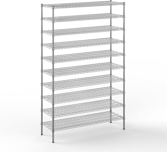 18" Deep x 54" Wide x 86" Height Wire Shelving Kit | 10-Tier | NSF Commercial Storage Rack Unit