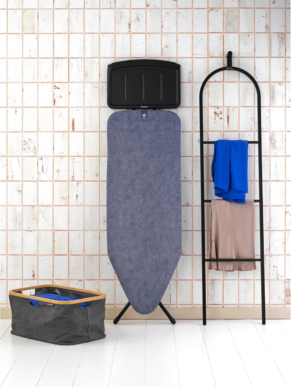 Brabantia - Ironing Board C - Extra Large Steam Iron Rest - Adjustable in Height - Non-Slip Rubber Feet - Cotton Cover with Foam Layer - Foldable XL Unit - Denim Blue - 49 x 18 inches