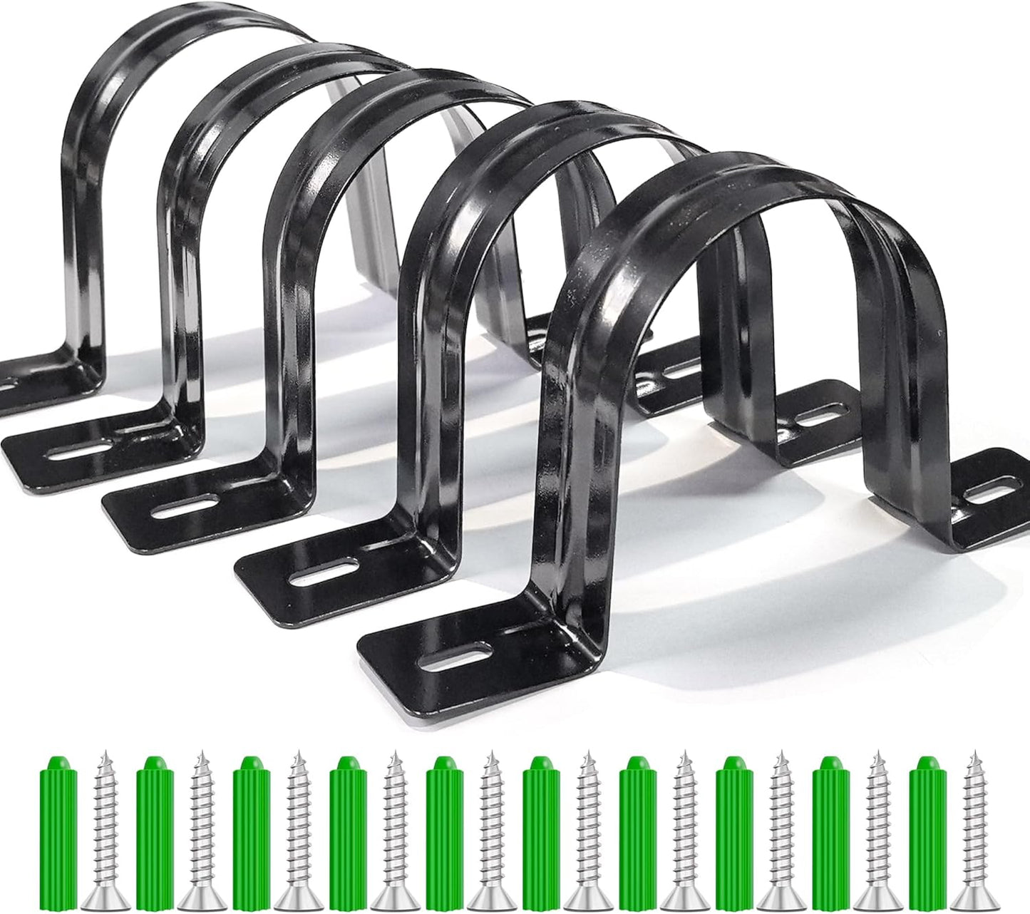 Dust Collection Hose and Pipe Holder Adjustable Hangers Bracket, Don’t Broken Like Plastic After Long Time, Durable Spray Iron, 5 PCS (Black, 2-1/2 Inch)