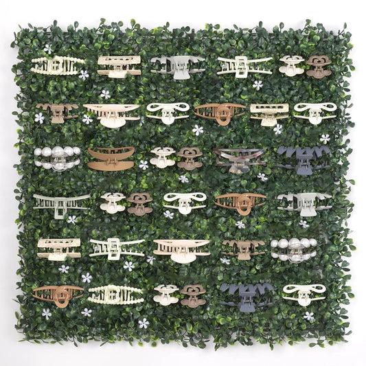 SNOWSTAR Green Grass Claw Clip Organizer Holder,Claw Clip Holder and Storage Decoration,20*20 inch Hair Clip Organizer Grass Greenery Stand for Women and Girl,Hair Clips Decor Display for Wall Green