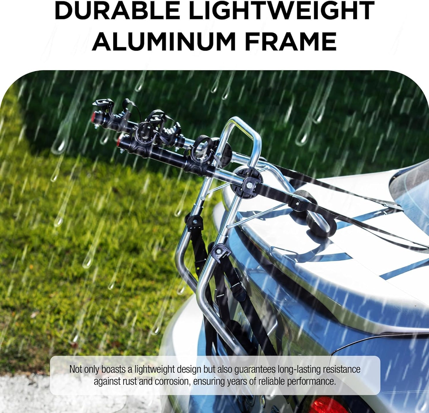 Young Aluminum 2-Bike Rack Trunk Mount, Hightweight for 2 Bicycles Up to 70 lbs Load