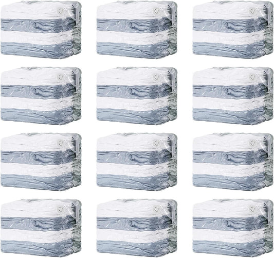 TAILI 12 Pack Vacuum Storage Bags, Space Saver Bags, Jumbo Cube 31x40x15 Inch, Extra Large Vacuum Seal Bags for Comforters, Blankets, Bedding, Clothing, Space Saving Closet Organization, Cream