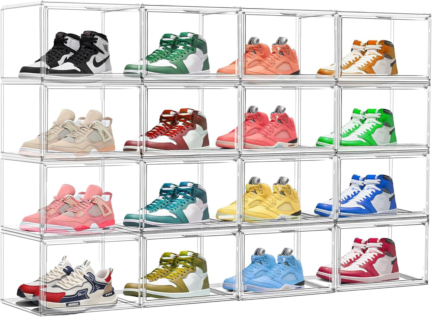 Acrylic Shoe Box, Sneaker Display Case Transparent Box Shoe Storage Bins Clear Plastic Stackable Boot Handbag Organizer Containers with Lids, 1Pack Size 12