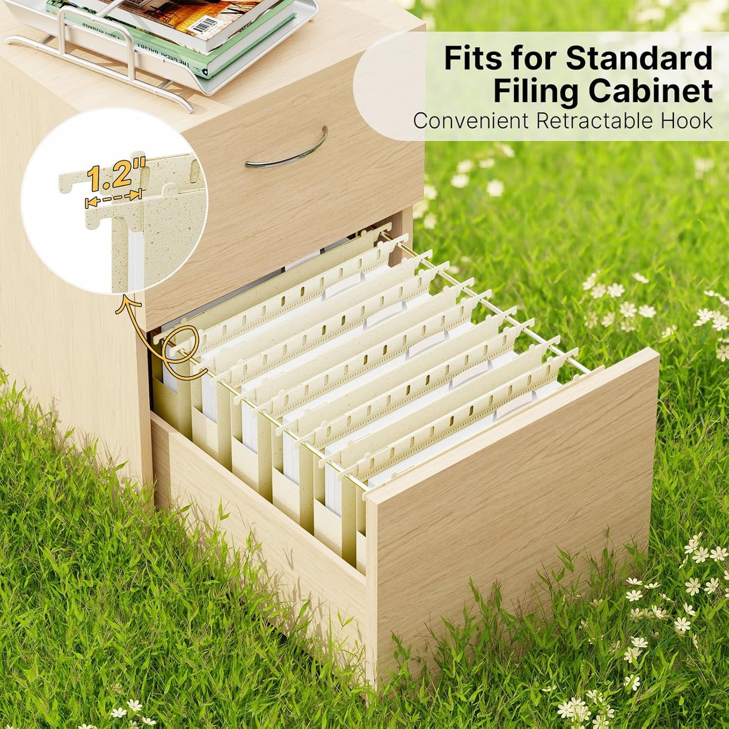 Wheat Straw Hanging File Folder Letter Size, Heavy Duty 1'' Expansion,12 Pack Extra Capacity Plastic Hang Folders,Reinforced Filing Cabinet Folder for Bulk Files/Medical Charts(Morandi Beige)