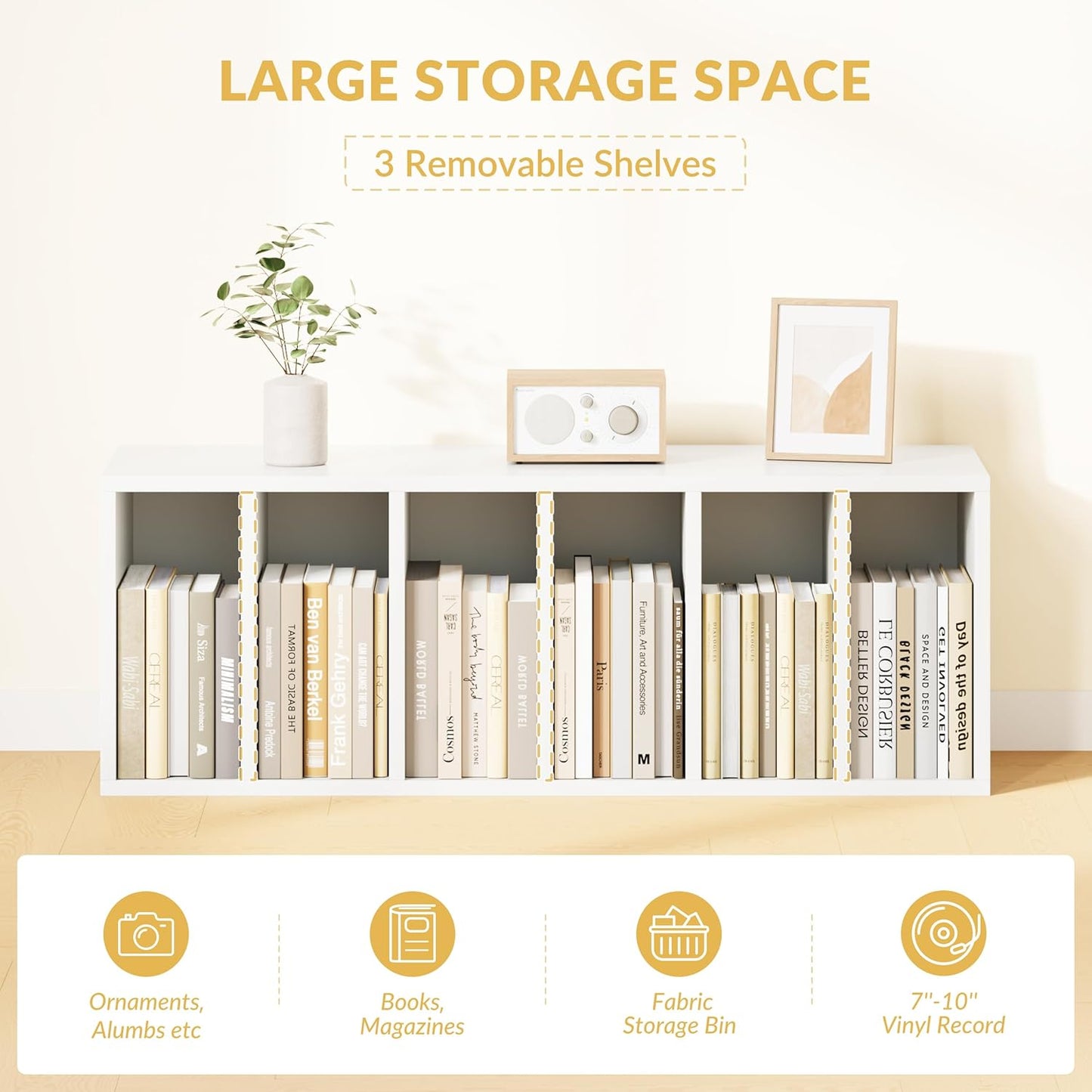 IOTXY DIY Modular Cube Bookcase - CubeXY Customizable Stackable Expandable Basic Shelving Units, 6-Cube Wooden Open Bookshelf with Removable Shelves for Books Organizer, White