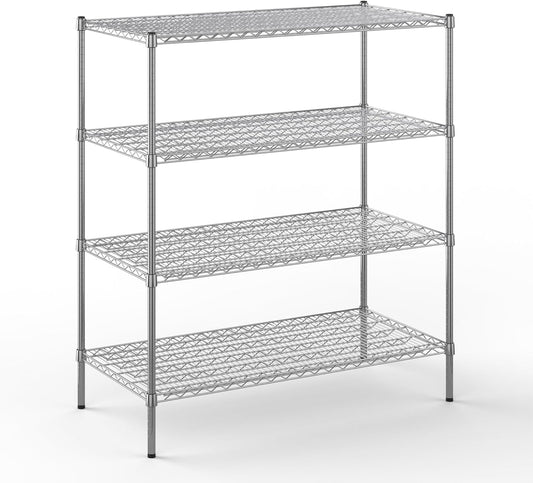 24" Deep x 48" Wide x 54" Height Wire Shelving Kit | 4-Tier | NSF Commercial Storage Rack Unit