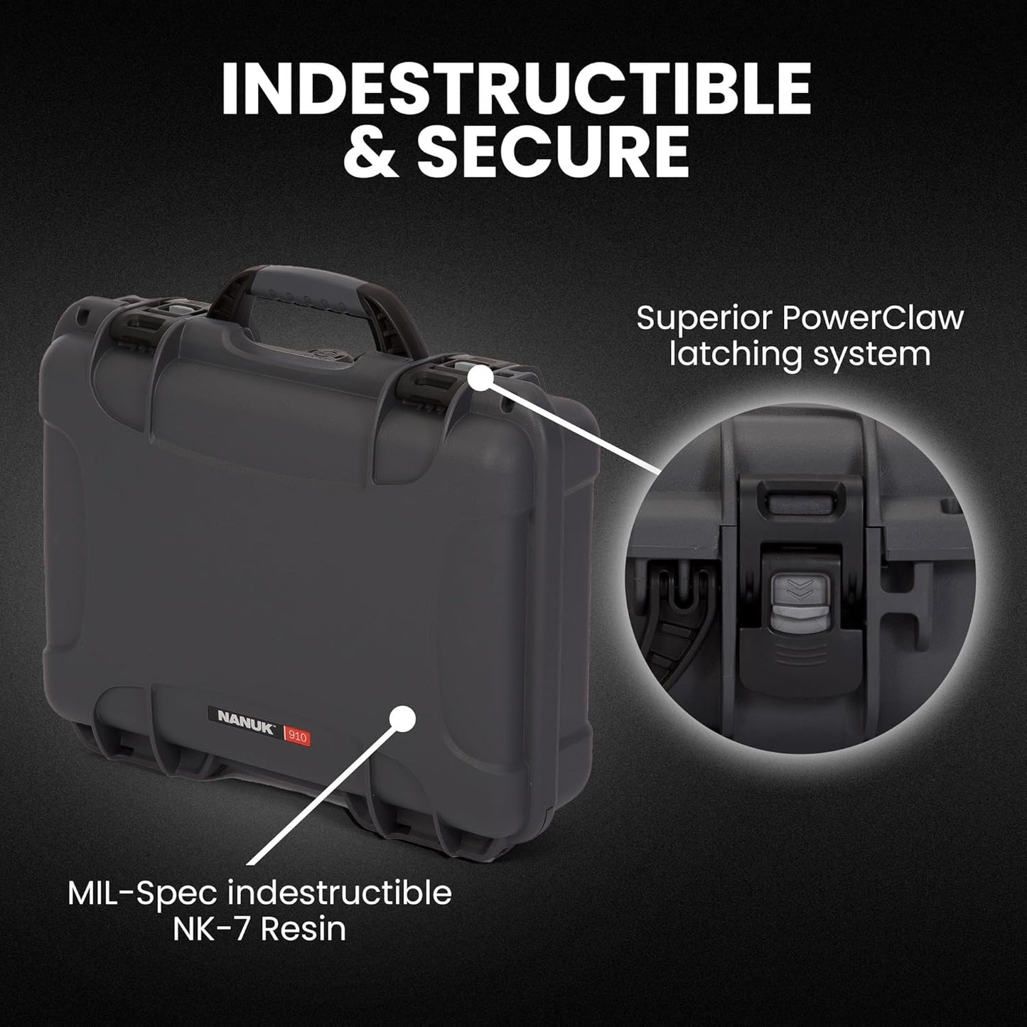 NANUK 910 Waterproof Watch Case with Foam Insert, Graphite