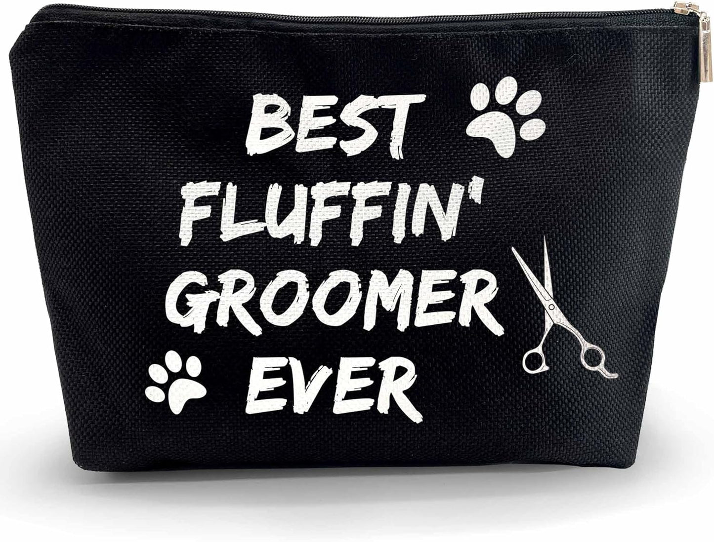 Dog Groomer Grooming Cosmetic Zipper Bag - Black Gift for Dog Lovers, Salon Gifts, Pet Groomer Tool Kit