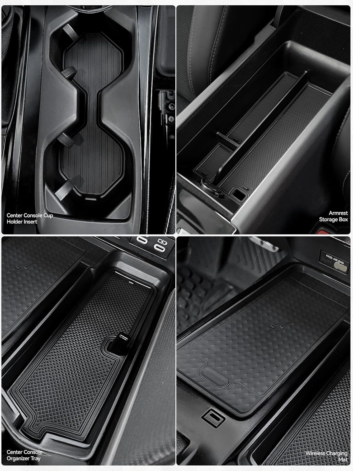 ELECFRESH 4PCS Center Console Organizer Tray for 2025 2026 Toyota Camry Accessories, Armrest Storage Box, Cup Holder, Wireless Charging Mat for Toyota Camry