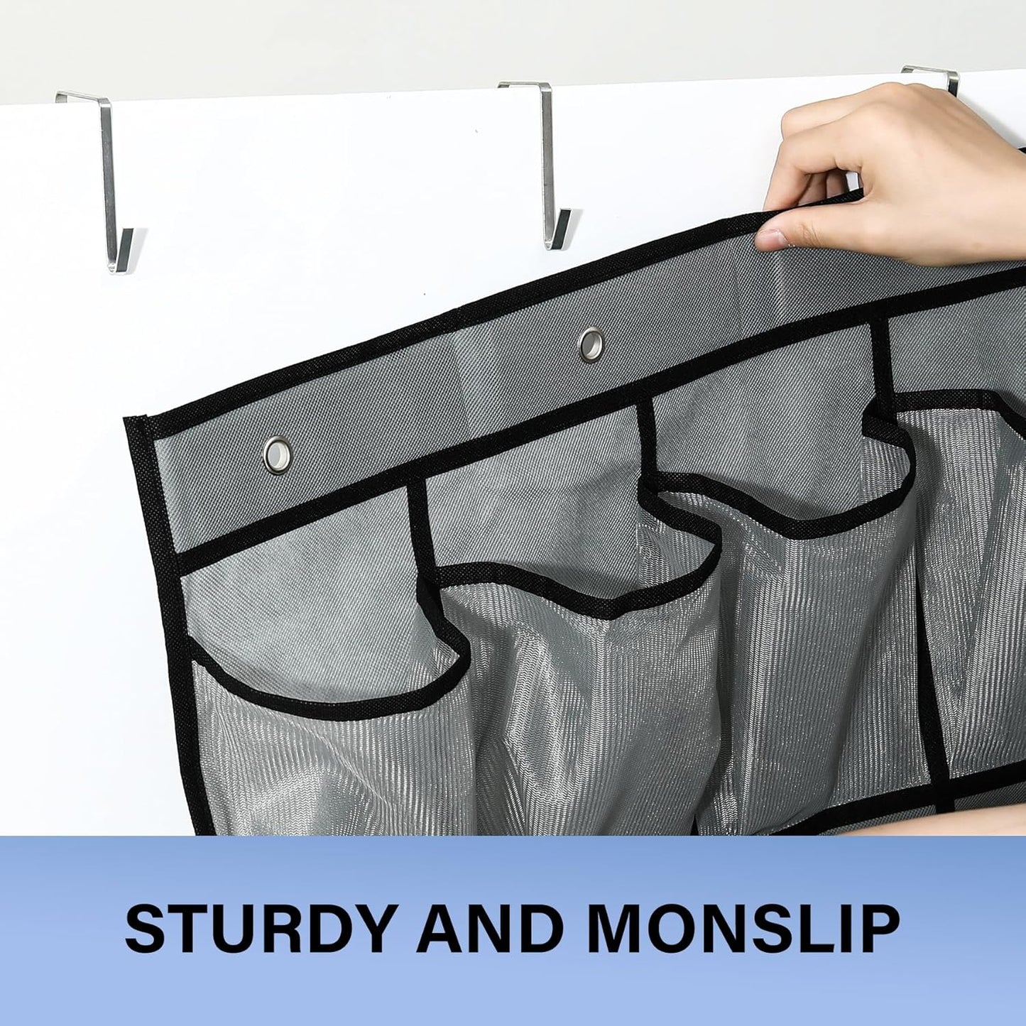35Large Pockets Over The Door Shoe Organizer, Mesh Pockets Shoe Holder Rack, Capacity hanging shoe organizer，door shoe rack With 4 Metal Hook.