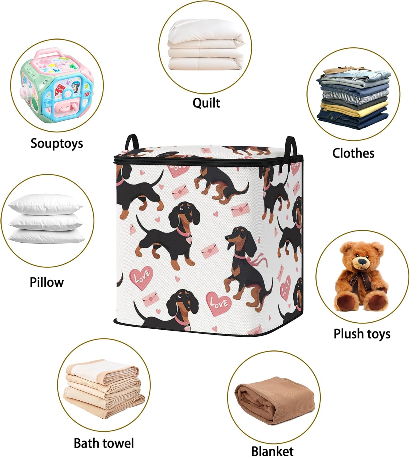 king comforter storage bag,clothes blanket bedding pillow quilt organizer for closet,fabric moving bags with portable handles and zipper 95L(2pack)