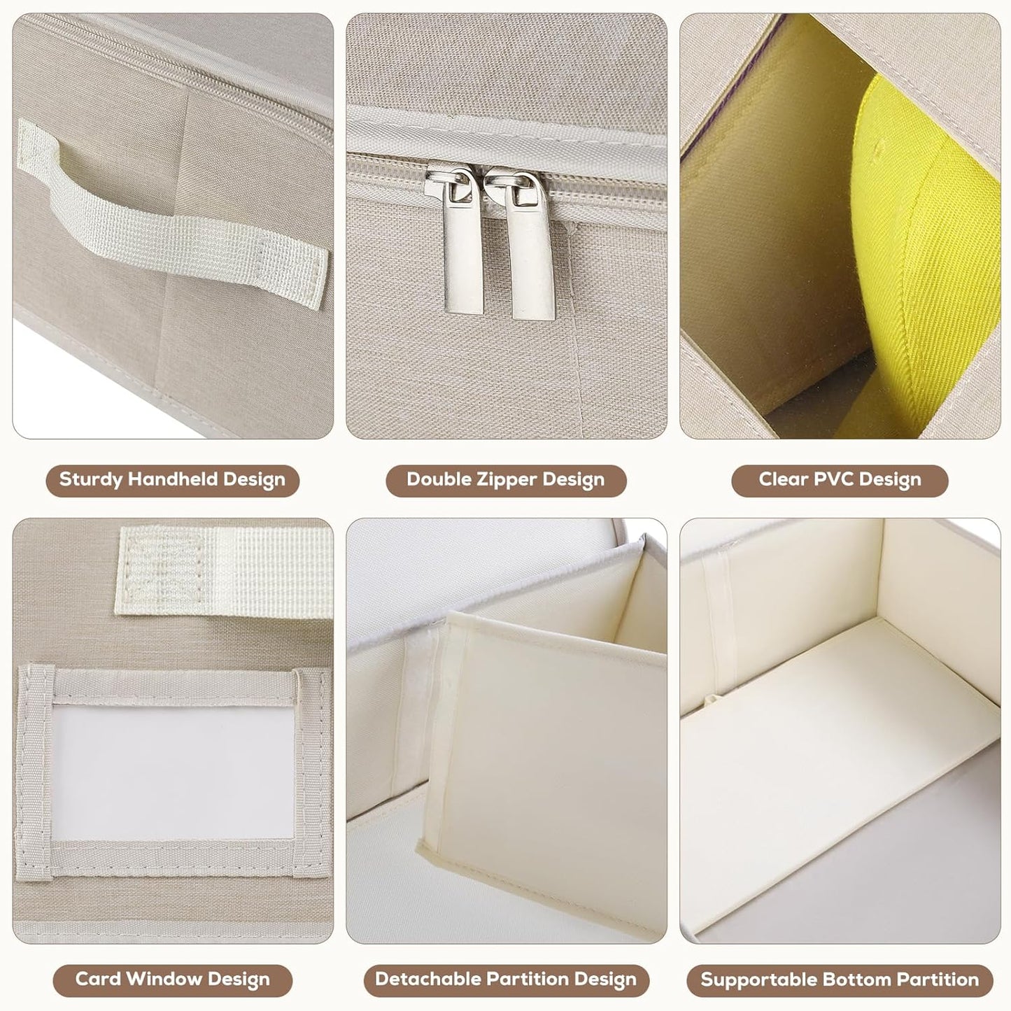 Hat Storage for Baseball Caps-Holds Up to 24 Caps, Hat Organizer for Closet Stackable Hat Box with Cardboard, Dustproof Baseball Cap Organizer with 2 Handles for Home Travel (Beige, 1 Pack)