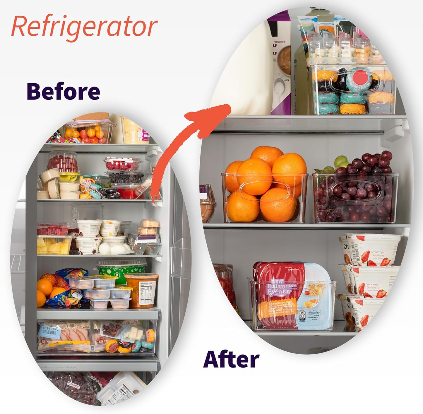 ClearSpace Plastic Pantry Organization and Storage Bins with Removable Dividers – Perfect Kitchen Organization or Kitchen Storage – Refrigerator Organizer Bins, Cabinet Organizers (2 Pack XL)
