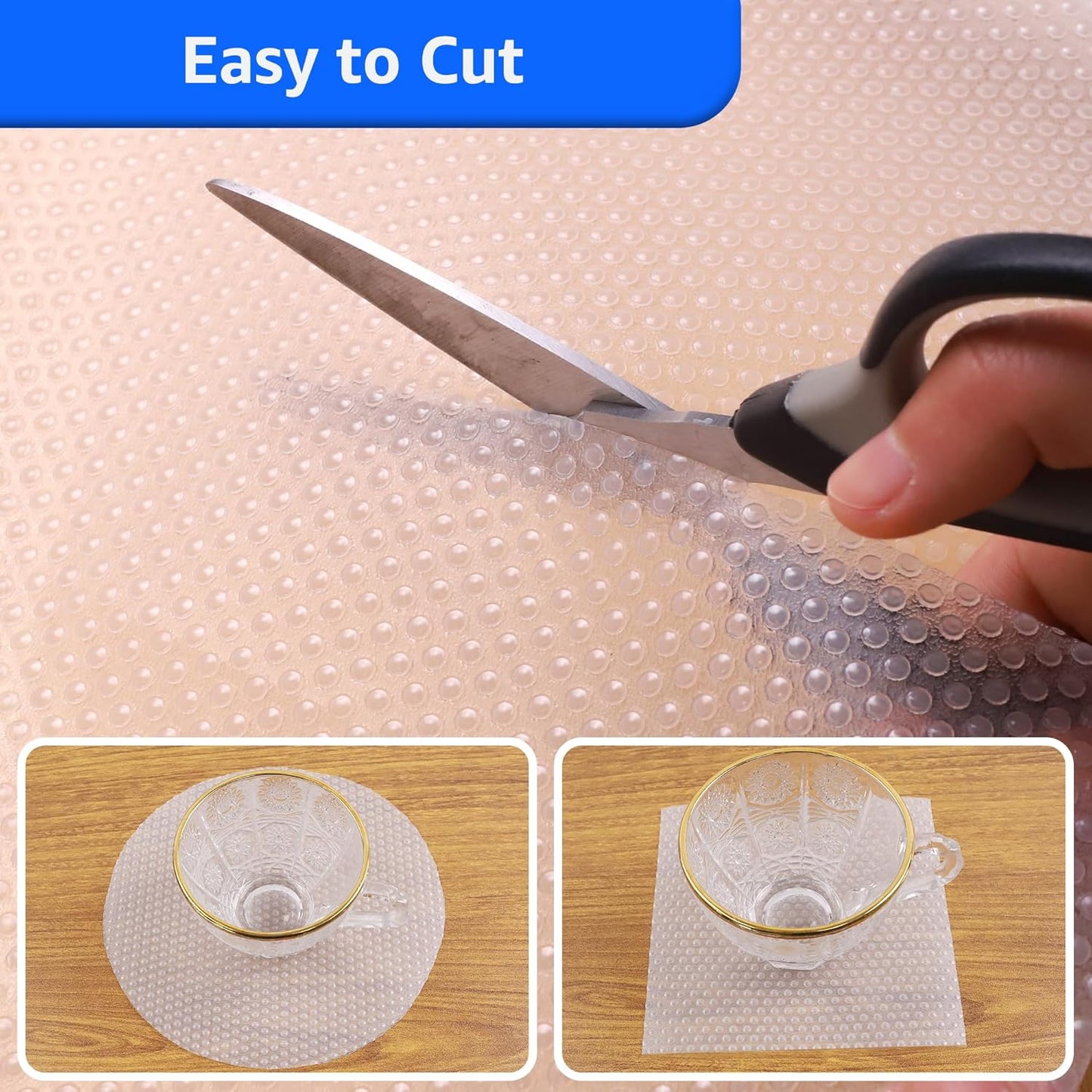 Shelf Liners for Kitchen Cabinets Large: 30 Inch Wide x 20 FT Long Waterproof Clear Under Sink Mat - Non-Adhesive Easy to Cut Drawer Liner for Pantry Shelves Refrigerator Translucence