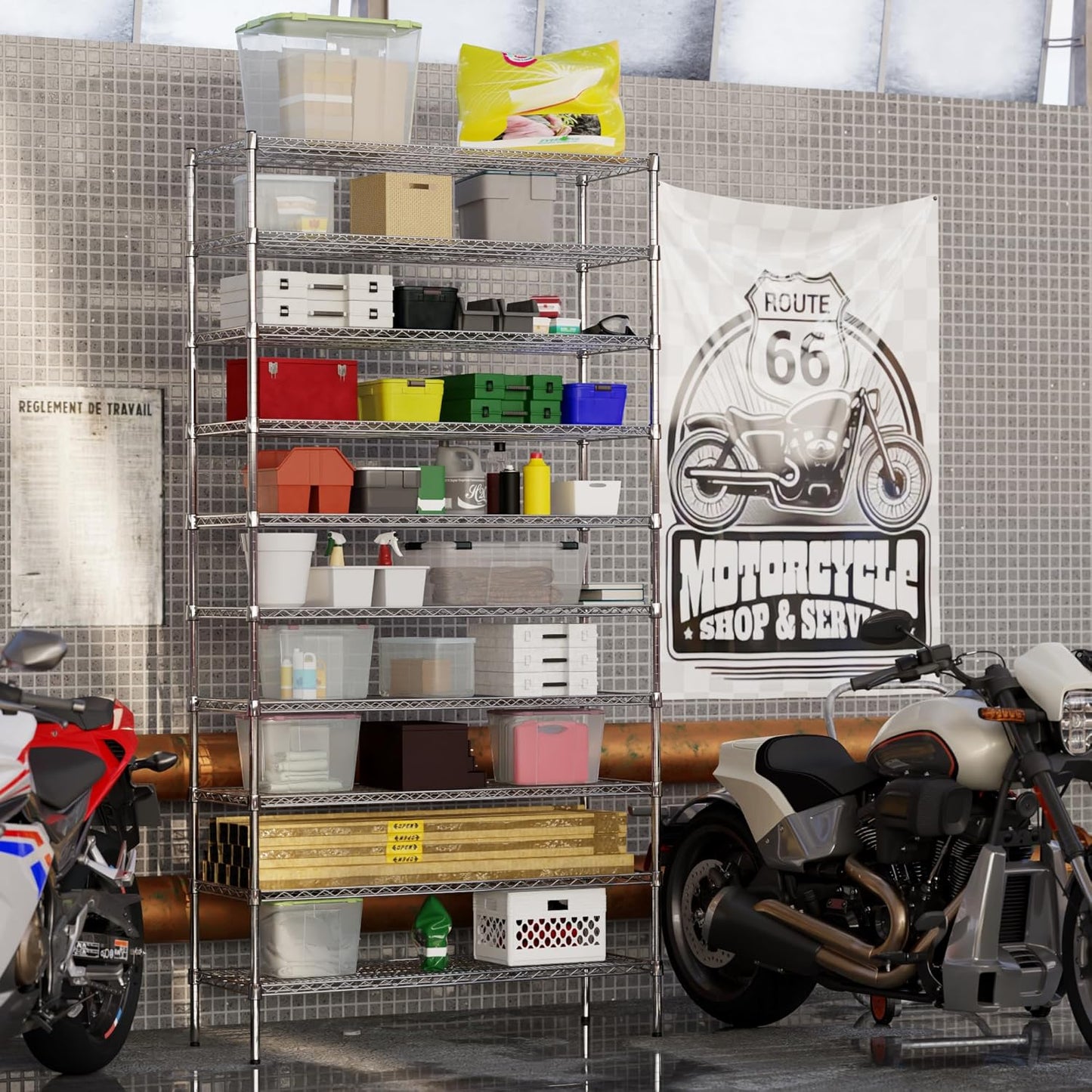 18" Deep x 48" Wide x 96" Height Wire Shelving Kit | 10-Tier | NSF Commercial Storage Rack Unit