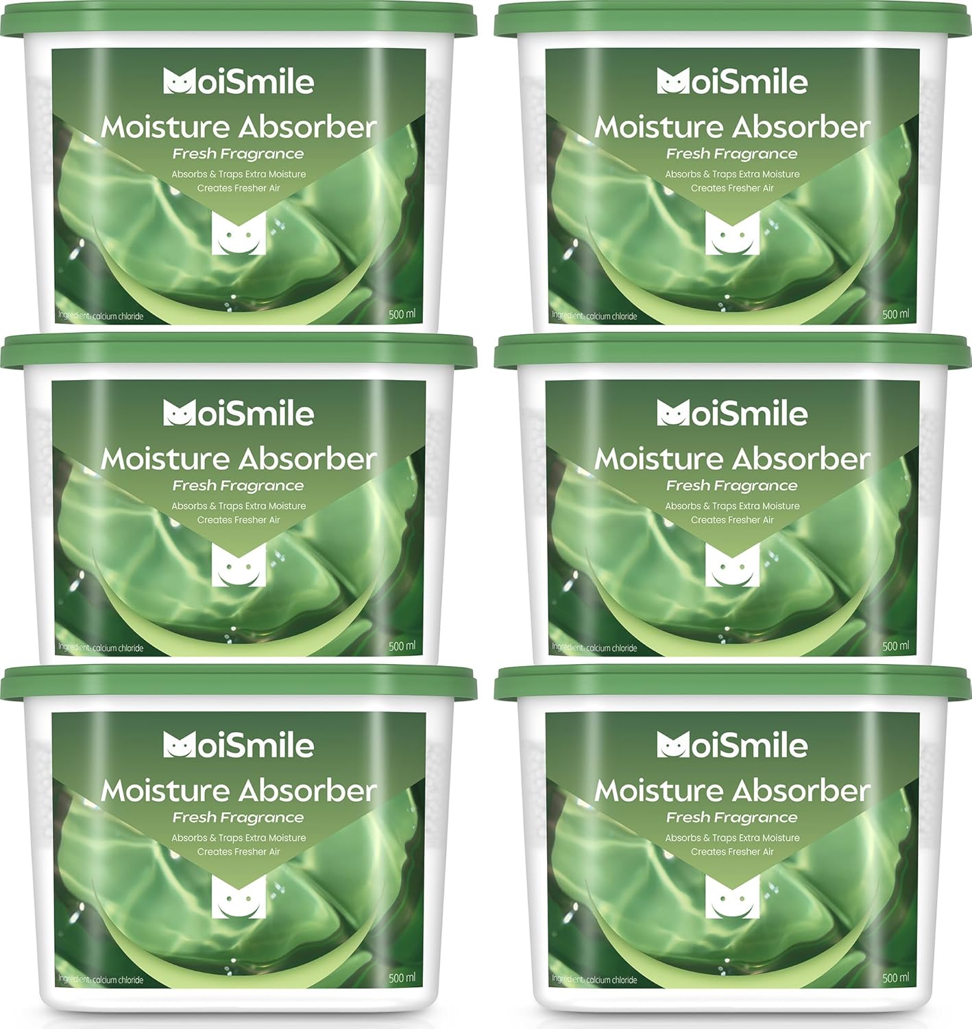 Moisture Absorbers 6 Pack, Fresh Fragrance Closet Dehumidifier for Bathroom, Car ＆ Basement, 10.5 oz Refillable Humidity Absorber Boxes