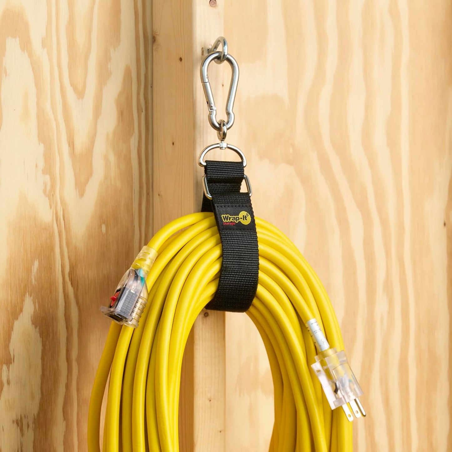 Hook 'n Hang Wrap-It Storage Straps - 18" (2-Pack) Blaze Orange - Hose and Extension Cord Storage Accessories for Garage Organizing