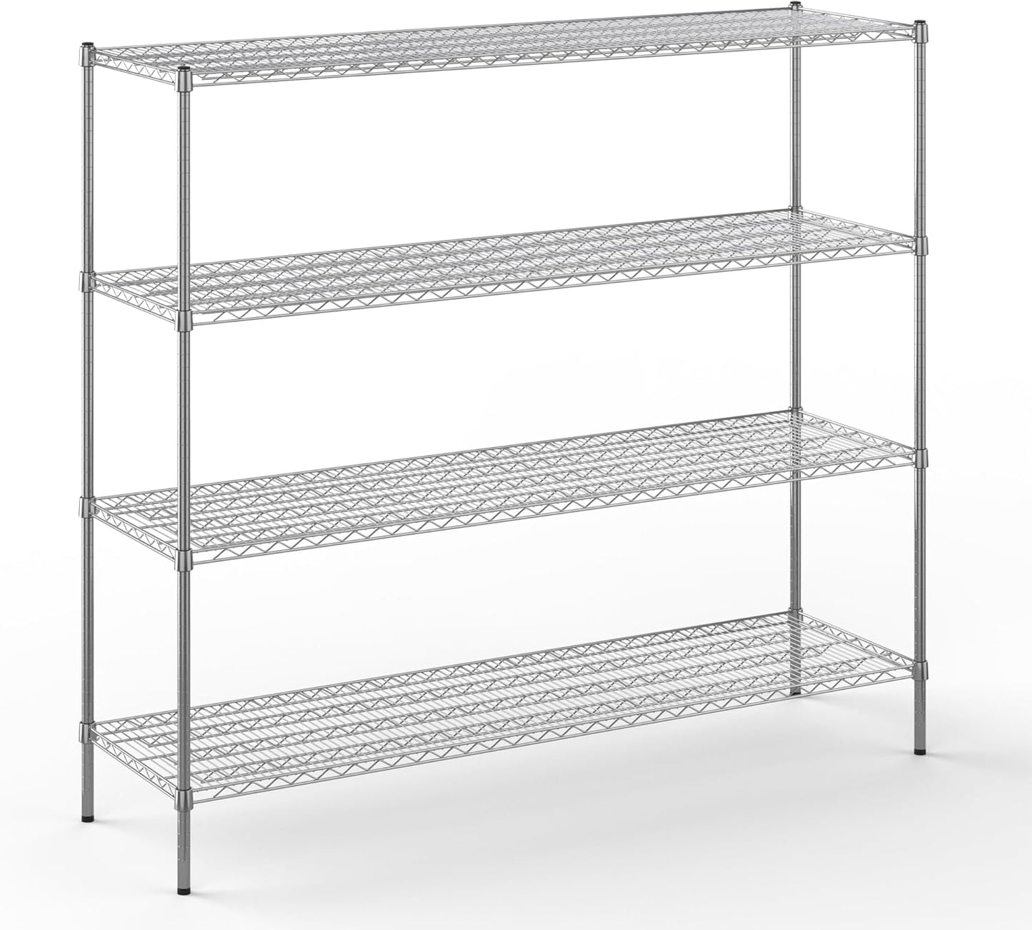 21" Deep x 72" Wide x 64" Height Wire Shelving Kit | 4-Tier | NSF Commercial Storage Rack Unit