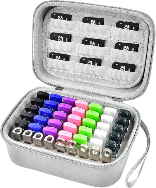 Comecase USB Flash Drive Case, Thumb Drive, Memory Card SD SDXC SDHC Card Holder Organizer, Electronic Accessories Storage Bag for SanDisk/SamData/Samsung/TOPESEL/PNY/Memory Stick/YubiKey - Grey