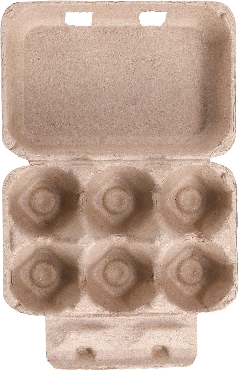 Half Dozen Egg Cartons 100 Pack, Blank Natural Pulp Box 6 Count for Chicken Eggs Reusable, Storage Tray Strong for Holds Up to Six 6 Egg Cardboard Paper Holder Container for Refrigerator