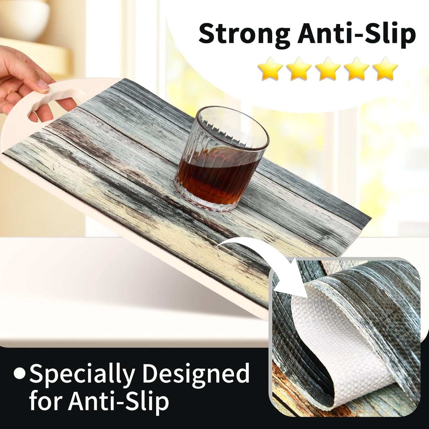 Shelf Liners for Kitchen Cabinets Non Adhesive Drawer Liner 17.5in x 20FT Blue Shiplap Quatrefoil Thickened Shelf Liner Strong Non-Slip Easy to Clean Tool Box Refrigerator with Knife and Tape Measure
