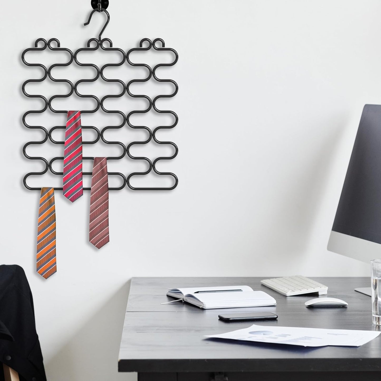 Deco Brothers Scarf Hanger for Closet, 23 Loop, Black