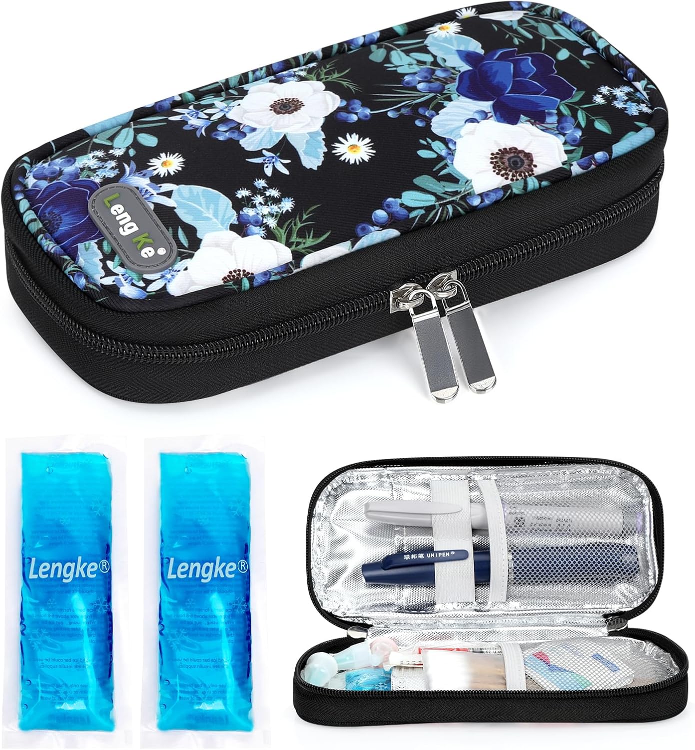 YOUSHARES Insulin Cooler Travel Case - Portable Refrigerated Medicine Case for Insulin Pen, Medication and Diabetic Supplies with 2 TSA Approved Ice Pack