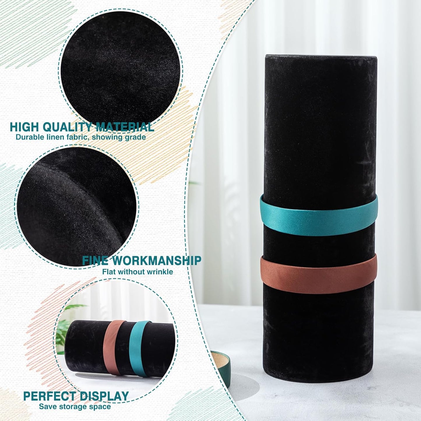 Geetery 2 Pcs Vertical Headband Holder Organizer Hairband Display Stand Headband Stand for Women Hair Hoop Accessories(Black)