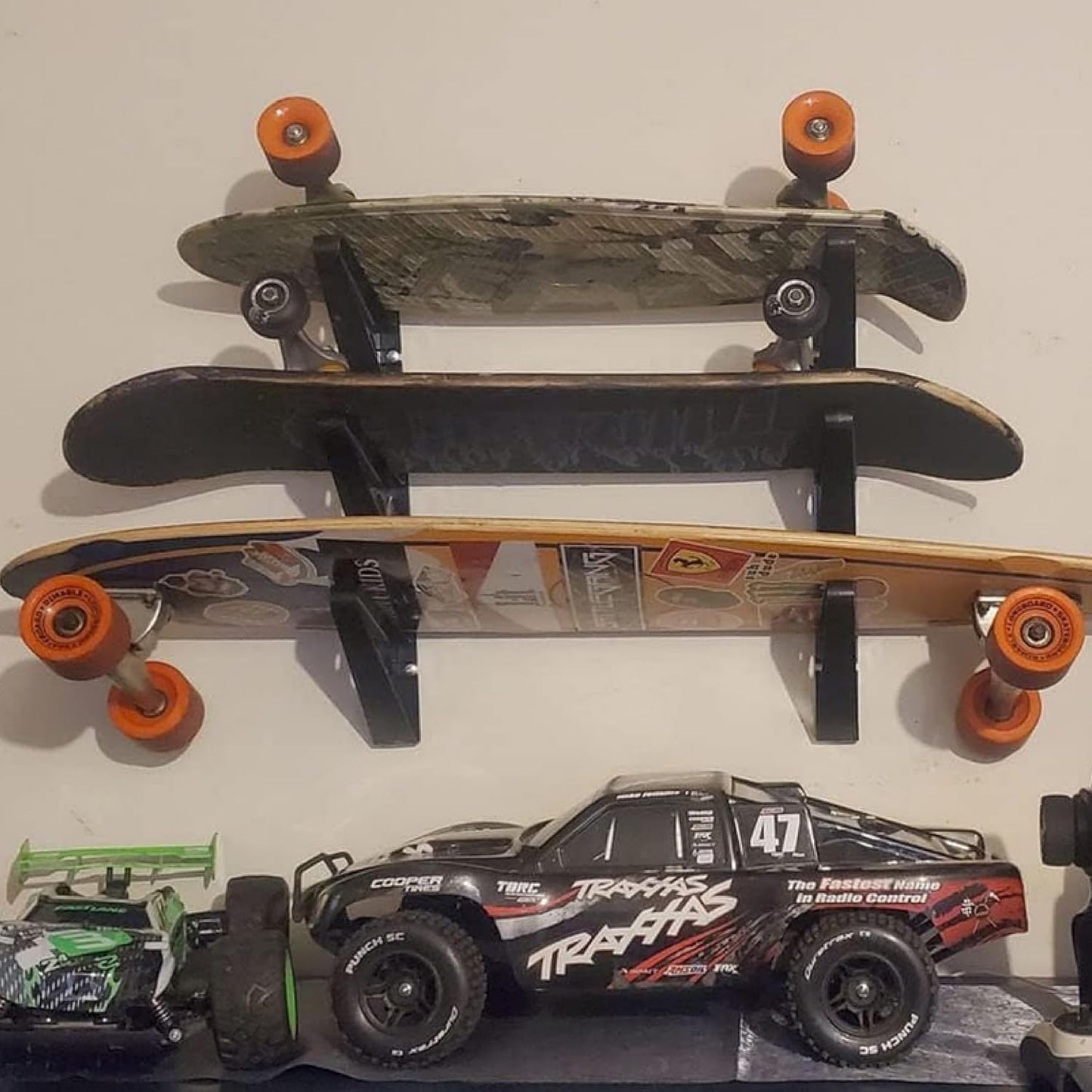 StoreYourBoard Longboard Wall Rack, Triple Longboard Storage