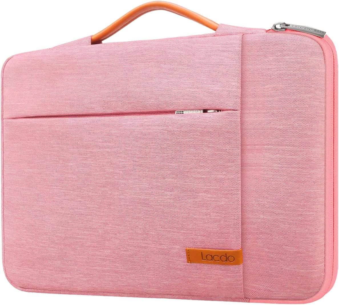 Lacdo 360° Protective Laptop Sleeve Case for 15 inch New MacBook Air M4 A3241 2025, M3 A3114, M2 A2941 2024-2023, 15 inch MacBook Pro A1990 A1707, Dell XPS 15 Plus Computer Bag, Water-Resistant, Peach