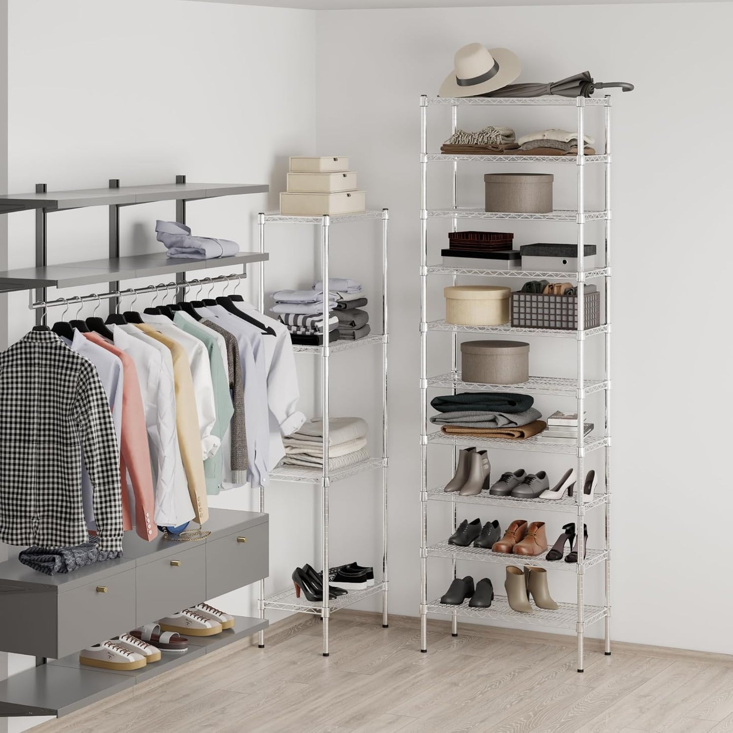 14" Deep x 30" Wide x 96" Height Wire Shelving Kit | 10-Tier | NSF Commercial Storage Rack Unit
