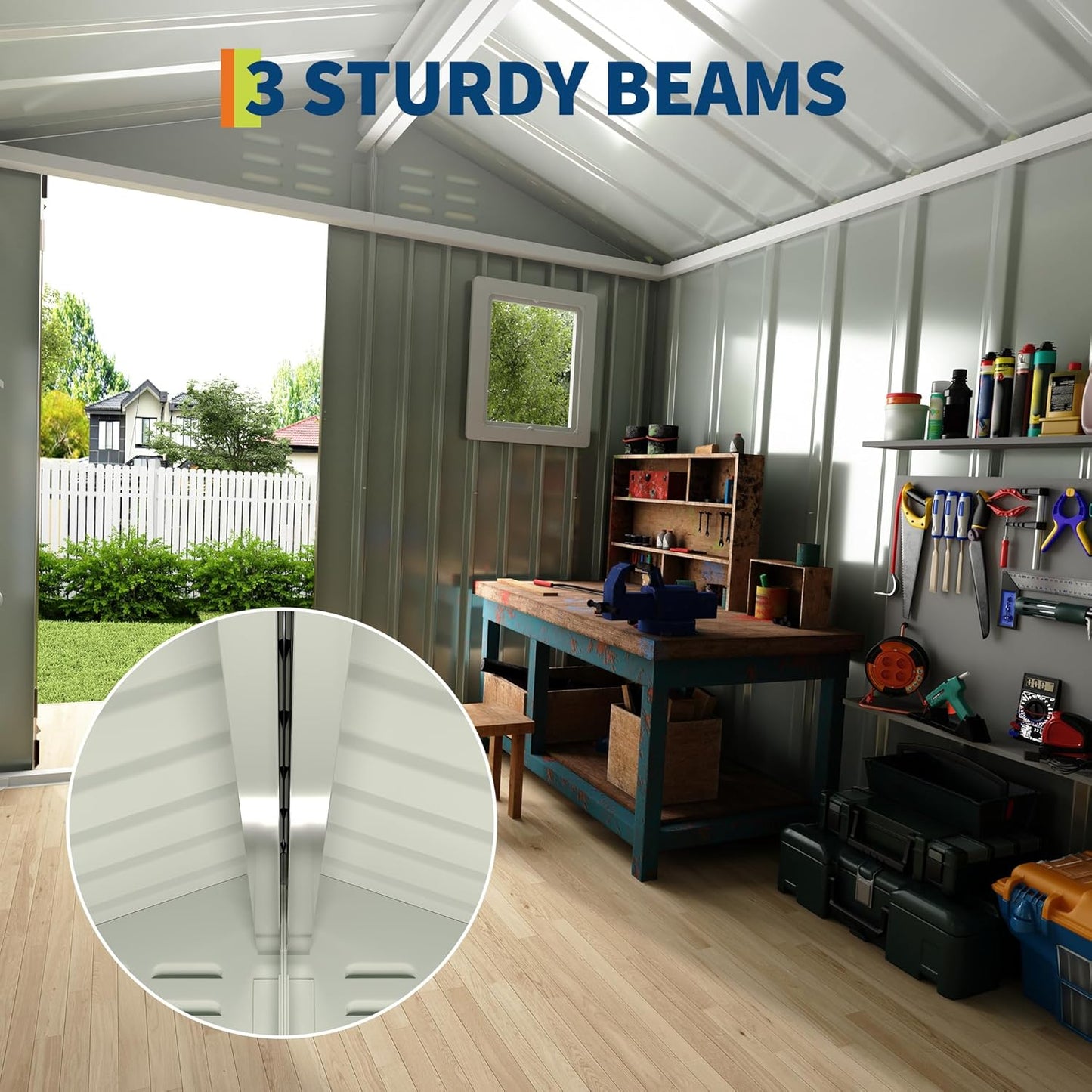 6x4 FT Metal Storage Shed with Window– Outdoor Utility Shed with Lockable Door & Air Vent, Garden/Yard Shed Kit for Backyard Patio Lawn
