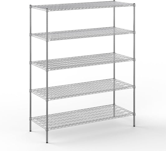 24" Deep x 60" Wide x 74" Height Wire Shelving Kit | 5-Tier | NSF Commercial Storage Rack Unit