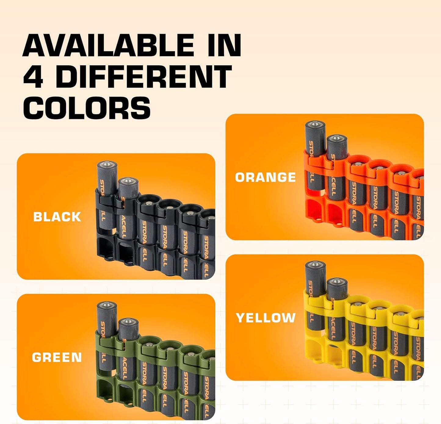 Storacell Slimline AA-6 Battery Storage Caddy and Dispenser, Black, Holds 6 AA Batteries (Not Included), Durable & Compact Design, The Original Battery Caddy, Made in The USA