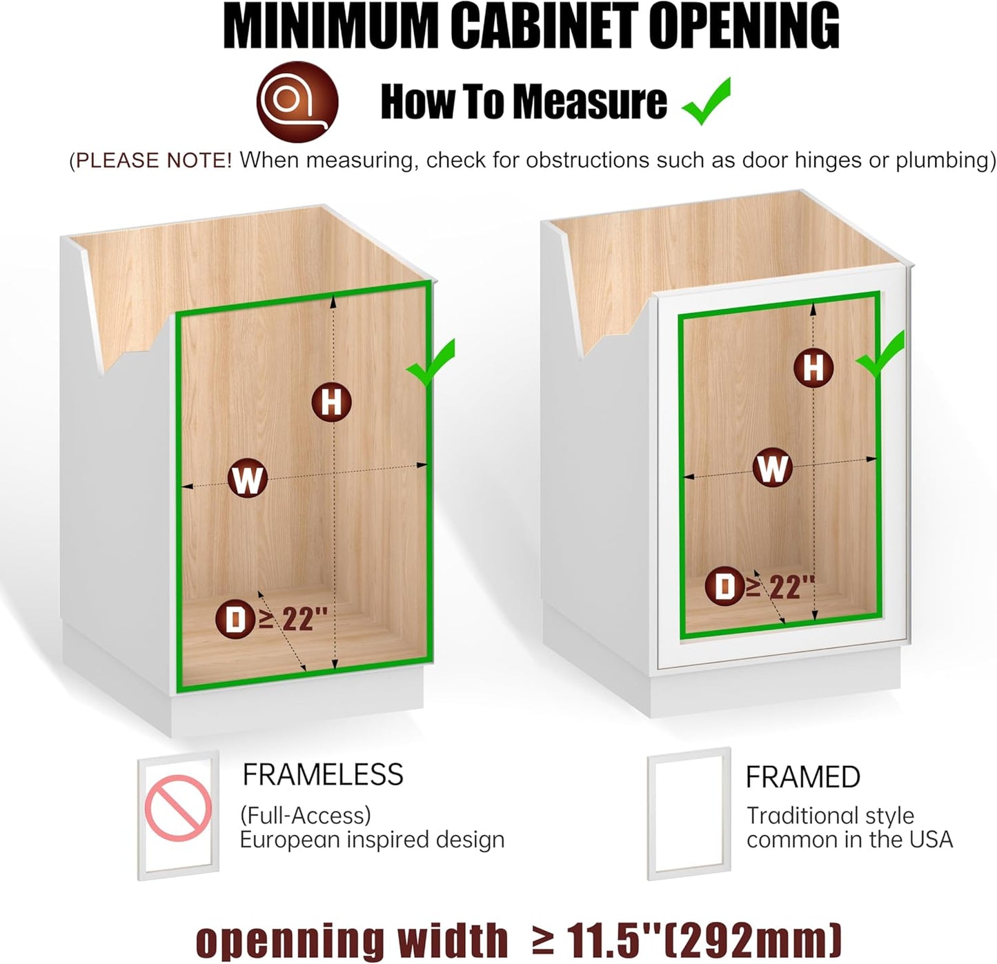2 Tier Pull Out Cabinet Organizer (11" W x 22" D), Roll Out Shelves and Drawer for Kitchen Pantry Storage Basket, Heavy-Duty Metal Sliding Shelf